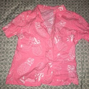 Ink island print Button T-shirt